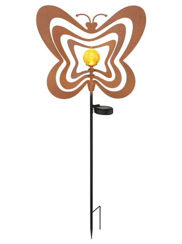 Globo lighting Solarleuchte "SOLARLEUCHTE METALL ROSTFARBEN, 1XLED" in orange