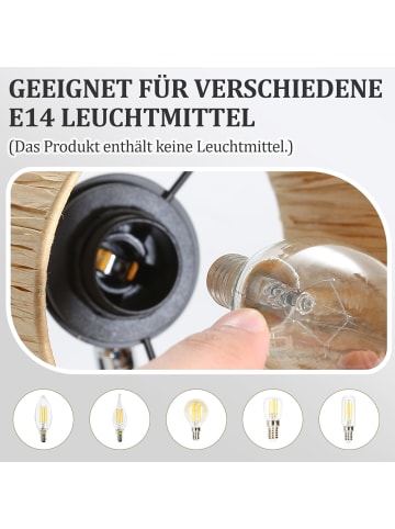 ZMH Deckenleuchte in Schwarz 2-flammige E14 Papier 350°Schwenkbar Deckenspots