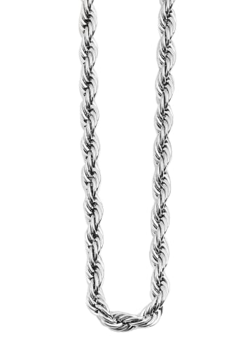 Adeliás Unisex Halskette – Kordelkette aus Edelstahl 40 cm in silber