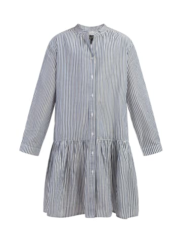 DreiMaster Mädchen Langarmkleid in Dunkelmarine Streifen