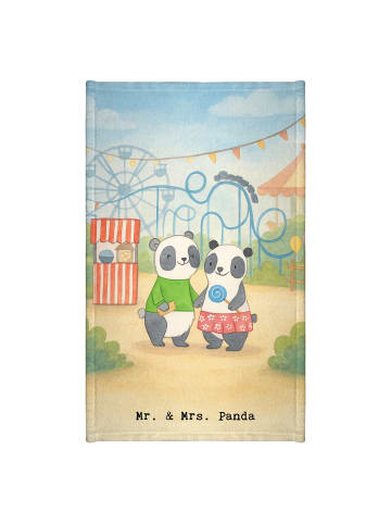 Mr. & Mrs. Panda Gästehandtuch Pandas Freizeitpark besuchen Desi... in Weiß