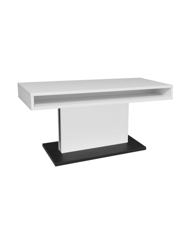58 aufm Kessel COUCHTISCH Höhenverstellbar Else 2 110x59x60 Holzwerkstoff Ice White