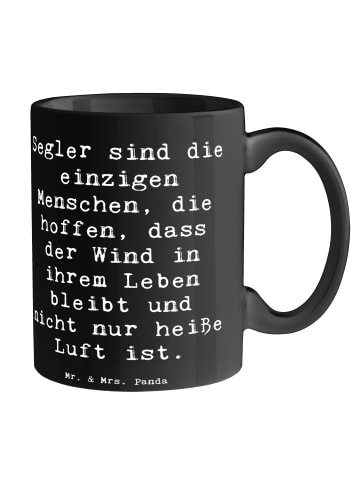 Mr. & Mrs. Panda Trinkbecher Spruch Segeln Lebenswind mit Spruch in Schwarz