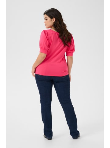 KAFFE curve T-Shirt kurzarm KCsissy Tight fit in Raspberry