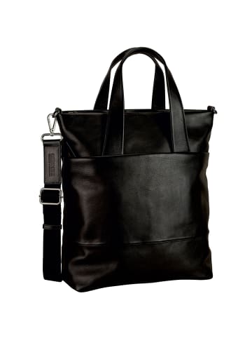 Leonhard Heyden Hamburg Handtasche Leder 32 cm in schwarz