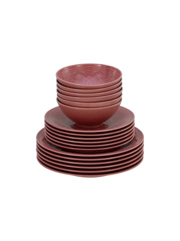 CreaTable Orient  Mandala Teller Set in Rot in Rot