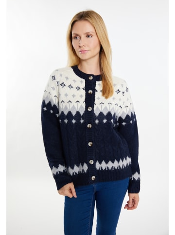 usha BLUE LABEL Strickcardigan in Marine Mehrfarbig