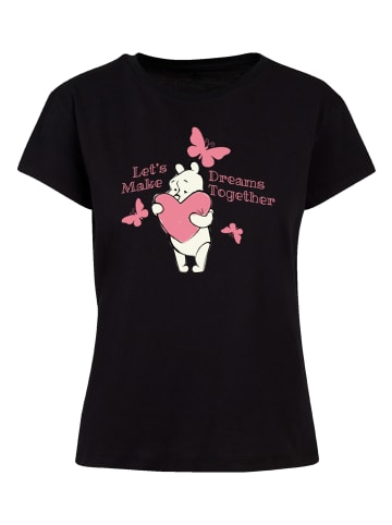 F4NT4STIC Ladies Box Tee Disney Winnie Puuh Let's Make Dreams Together in schwarz