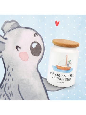 Mr. & Mrs. Panda Keksdose Sommer Meer Glück mit Spruch in Weiß