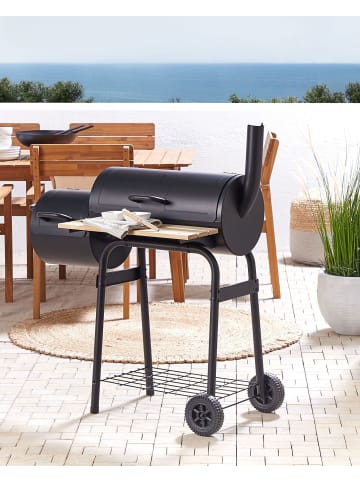 Beliani Holzkohlegrill SATAH in Schwarz - (W) 110 x (H) 115 x (L) 51 cm