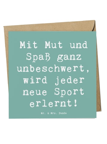 Mr. & Mrs. Panda Einladungskarte Spruch Neue Sportart versuchen ... in Meeresbrise