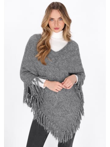 DreiMaster Vintage Women Poncho in grey melange