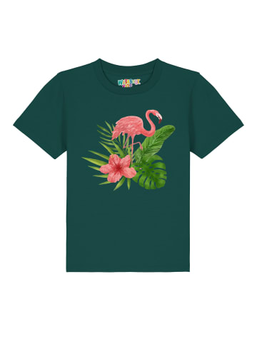 wat? Apparel T-Shirt Flamingo in Dunkelgrün