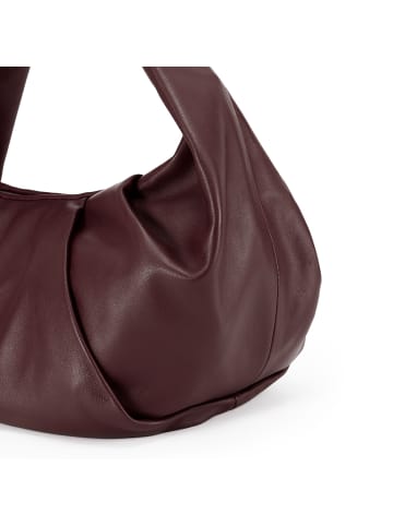 Les Visionnaires Greta Essential Schultertasche Leder 43 cm in aubergine