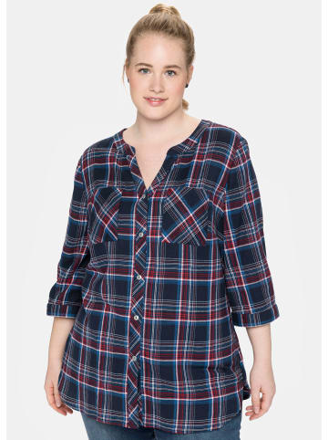 sheego Karo-Bluse in nachtblau