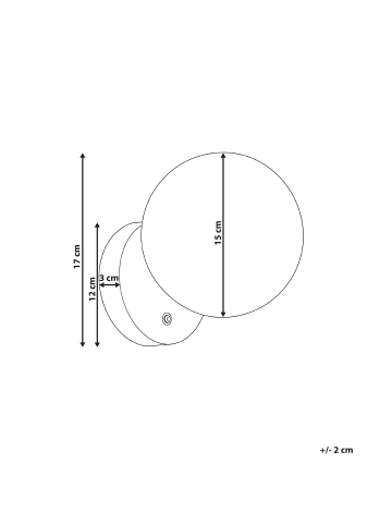Beliani Wandleuchte TEIFI in Weiß/Messing - (W) 15 x (H) 17 x (L) 18 cm
