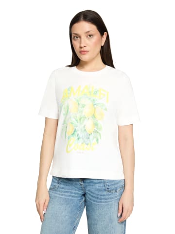 CARTOON Kurzarm-Shirt mit Rundhalsausschnitt in Patch Creme/Yellow