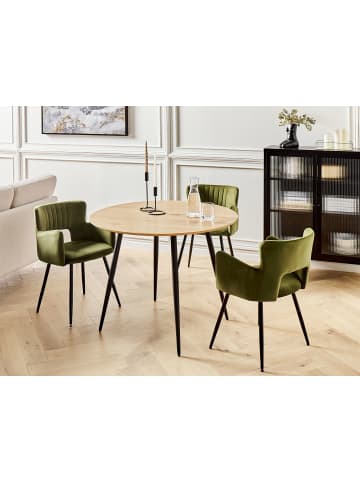 Beliani Esszimmertisch BJORKA in Braun/Schwarz - (W) 100 x (H) 76 x (L) 100 cm