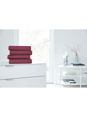 Hahn Haustextilien H.G. Hahn Spannbetttuch Primera Elastan Feinjersey in bordeaux