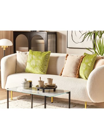 Beliani 2er-Set Dekokissen DELICIOSA in Grün/Gold