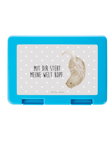Mr. & Mrs. Panda Aufbewahrungsbox Otter Kopfüber mit Spruch in Grau Pastell