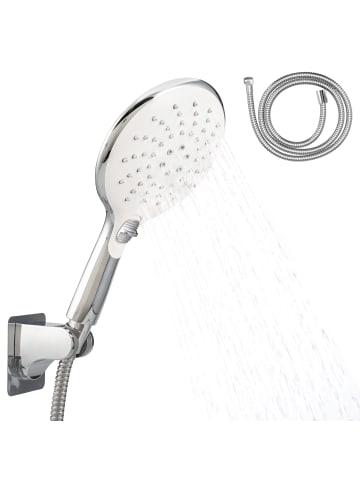 eluno XXL-Handbrause mit Wandhalterung und Brauseschlauch