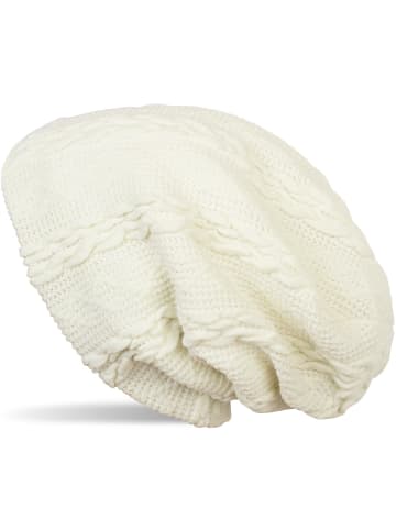 styleBREAKER Feinstrick Beanie Mütze in Creme-Beige