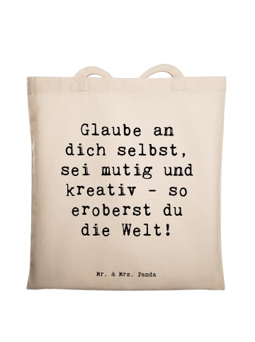 Mr. & Mrs. Panda Tasche Spruch Die Freude an der Kreativität ent... in Creme