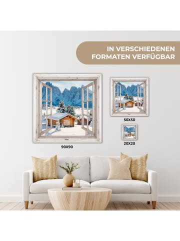 MuchoWow Leinwand Bilder Weiß Hochglanz