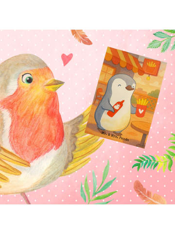 Mr. & Mrs. Panda Klappkarte Pinguin Pommes Design ohne Spruch in Weiß