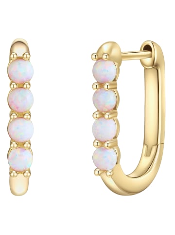 Glanzstücke München Creolen Sterling Silber Opal (synth.) in gelbgold