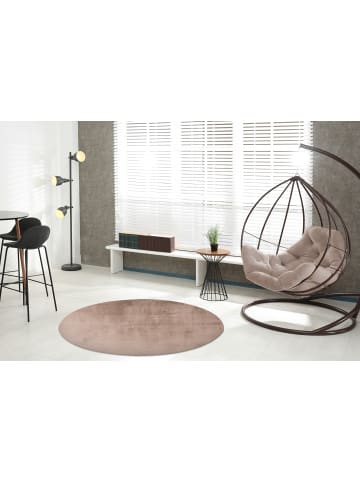 Vivorum Wohnzimmer / Schlafzimmer  Kurzflor Teppich Cross 425 in taupe