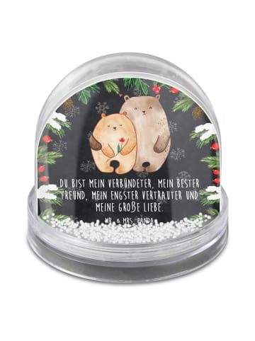 Mr. & Mrs. Panda Schneekugel Weihnachten Bären Liebe mit Spruch in Kreidetafel