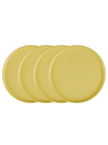Butlers Teller GOOD VIBES 4er-Set in Dunkelgelb