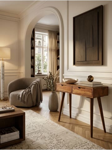 KADIMA DESIGN Rustikaler Konsolentisch Sheesham, 90 cm: Landhausstil, handgefertigt