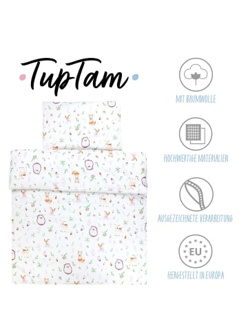 TupTam Kinder Bettdecken Set Gemustert in braun/grün