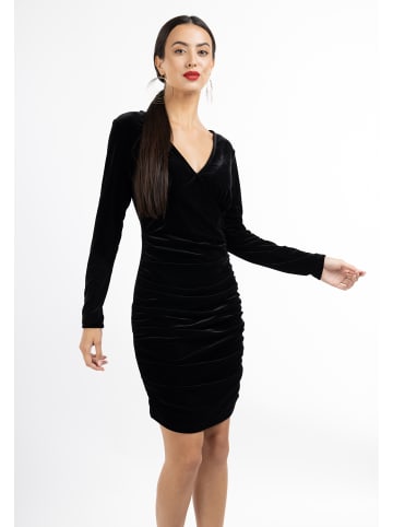 faina Damen Samtkleid in Schwarz