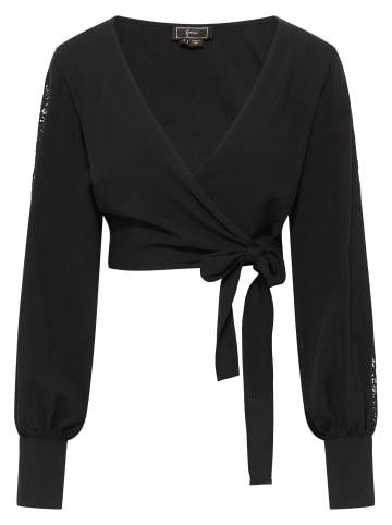 faina Damen Wickeltop in Schwarz