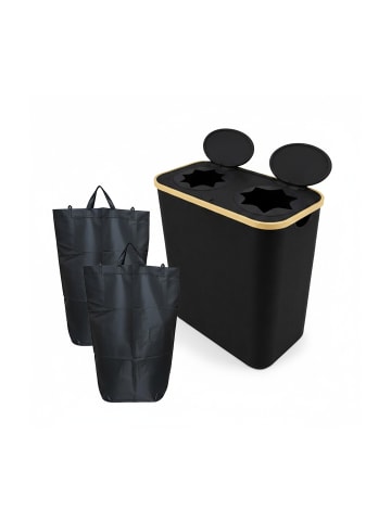 relaxdays Pfandflaschen-Sammelbehälter in Schwarz - 140 Liter
