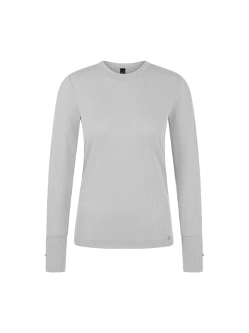 MARC CAIN COLLECTIONS Lurex-Langarmshirt mit Schmuckknöpfen in Vapor Blue