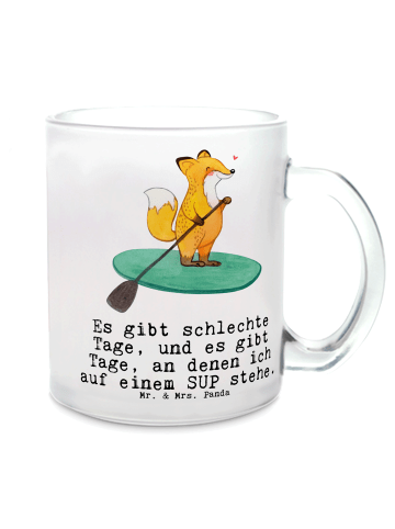 Mr. & Mrs. Panda Teetasse Fuchs Stand Up Paddling mit Spruch in Transparent