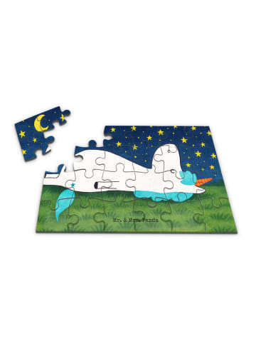 Mr. & Mrs. Panda Puzzle Einhorn Sternenhimmel Design ohne Spruch in Weiß