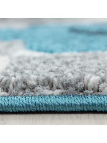 KADIMA DESIGN Kinderteppich Rennwagen Polypropylen saugroboter Kurzflor Kinderzimmer in Blau