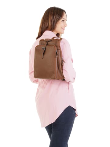 Cluty Rucksack echt Leder in cognac