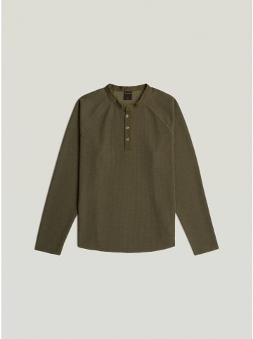 G-Star Raw Waffle Henley Relaxed T-Shirt dark khaki