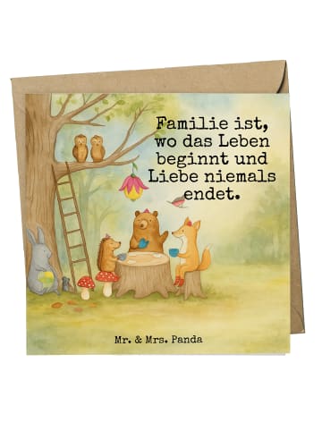 Mr. & Mrs. Panda Glückwunschkarte Waldtiere Picknick Design mit ... in Weiß