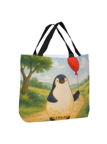 Mr. & Mrs. Panda Henkeltasche Pinguin Luftballon Design ohne Spruch in Weiß