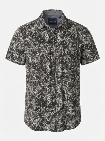 KOROSHI Herren kurzarmhemd viskose in Schwarz