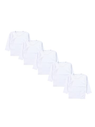 TupTam Unisex Baby Wickelshirt Langarm 5er Pack in weiß