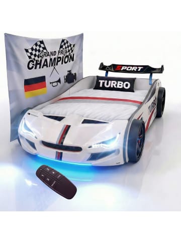 Coemo Autobett GTE im Rennwagen-Design mit Lattenrost in Schwarz